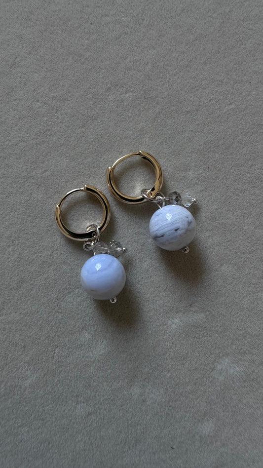 Agata lace hoops